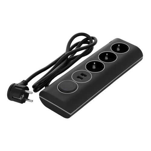 Сетевой фильтр Rombica Neo WC3U PSE-002, 3 розетки, 1,5 м, Black в Борк